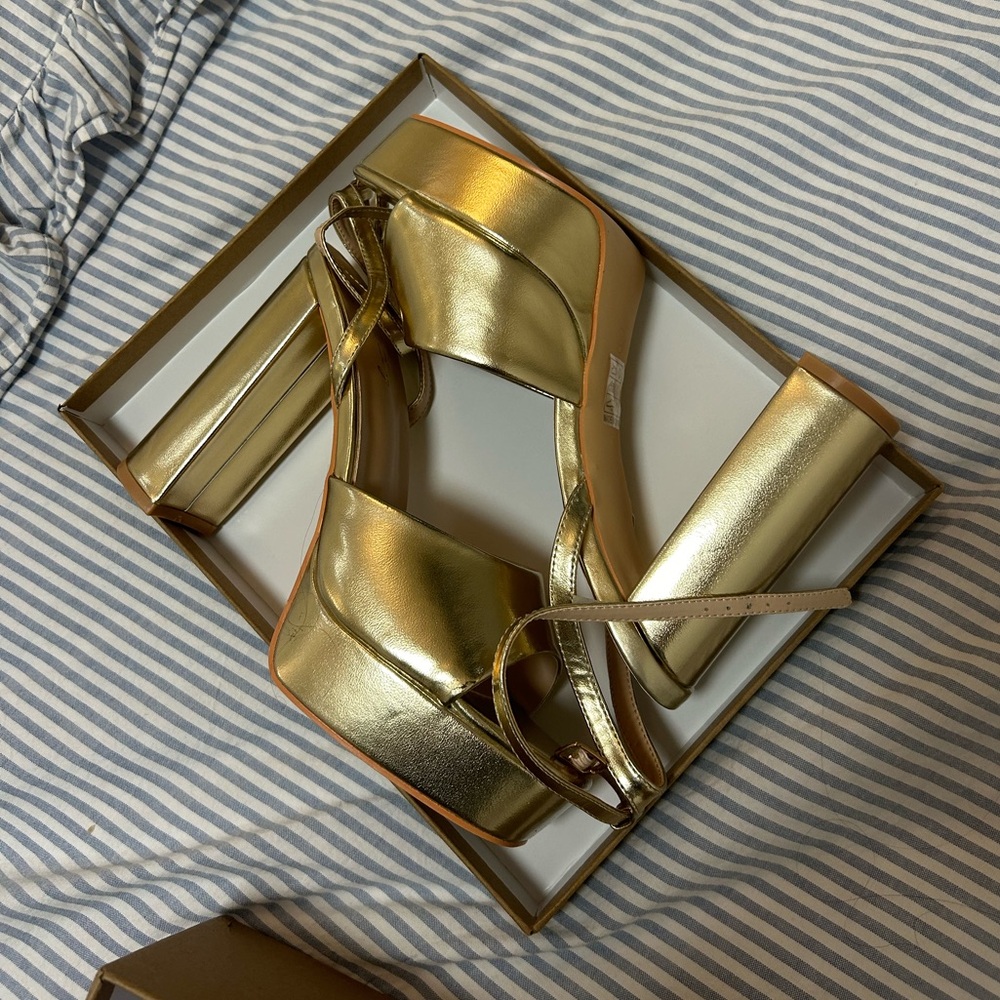 Gold Platform Heels